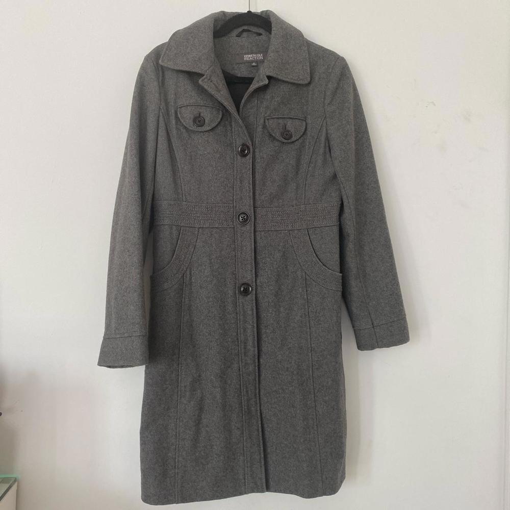 Kenneth Cole Long Collared Wool - Picture 2 of 4